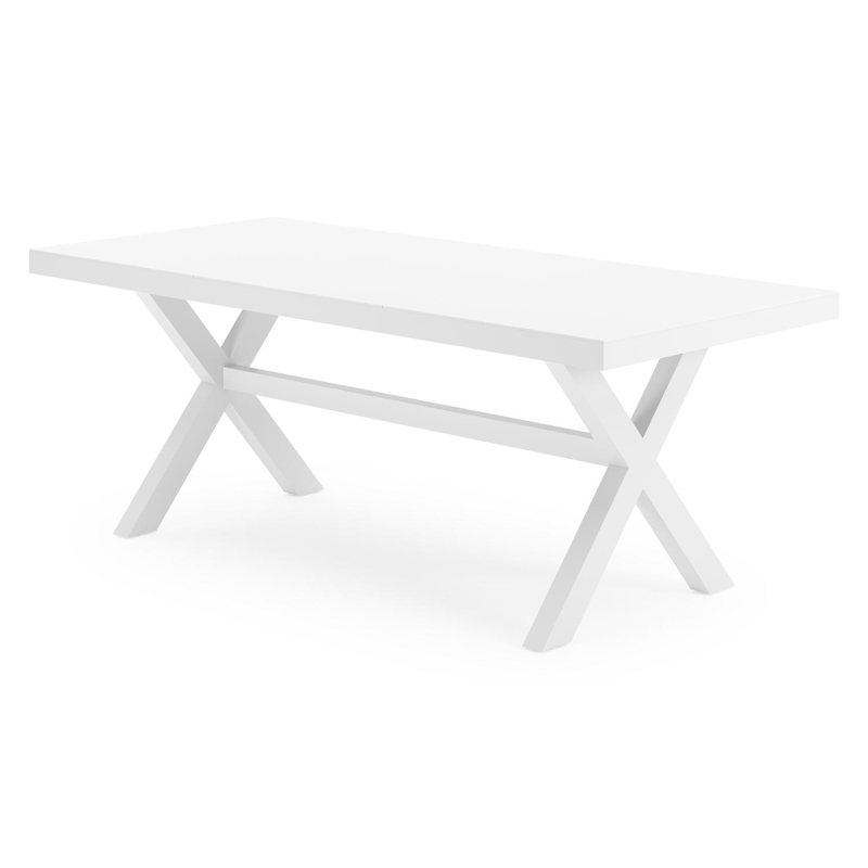 Table de jardin Bahia en aluminium blanc - Lg 200 x Larg. 89 x H 75 cm