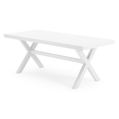 Bahia tuinset rechthoekig in wit aluminium met 8 Salto tuinstoelen