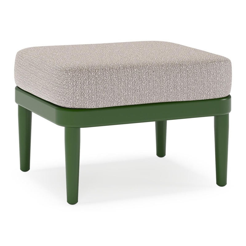 Orso poef in groen aluminium met Wander Granite all weather sunbrella® luxe kussen