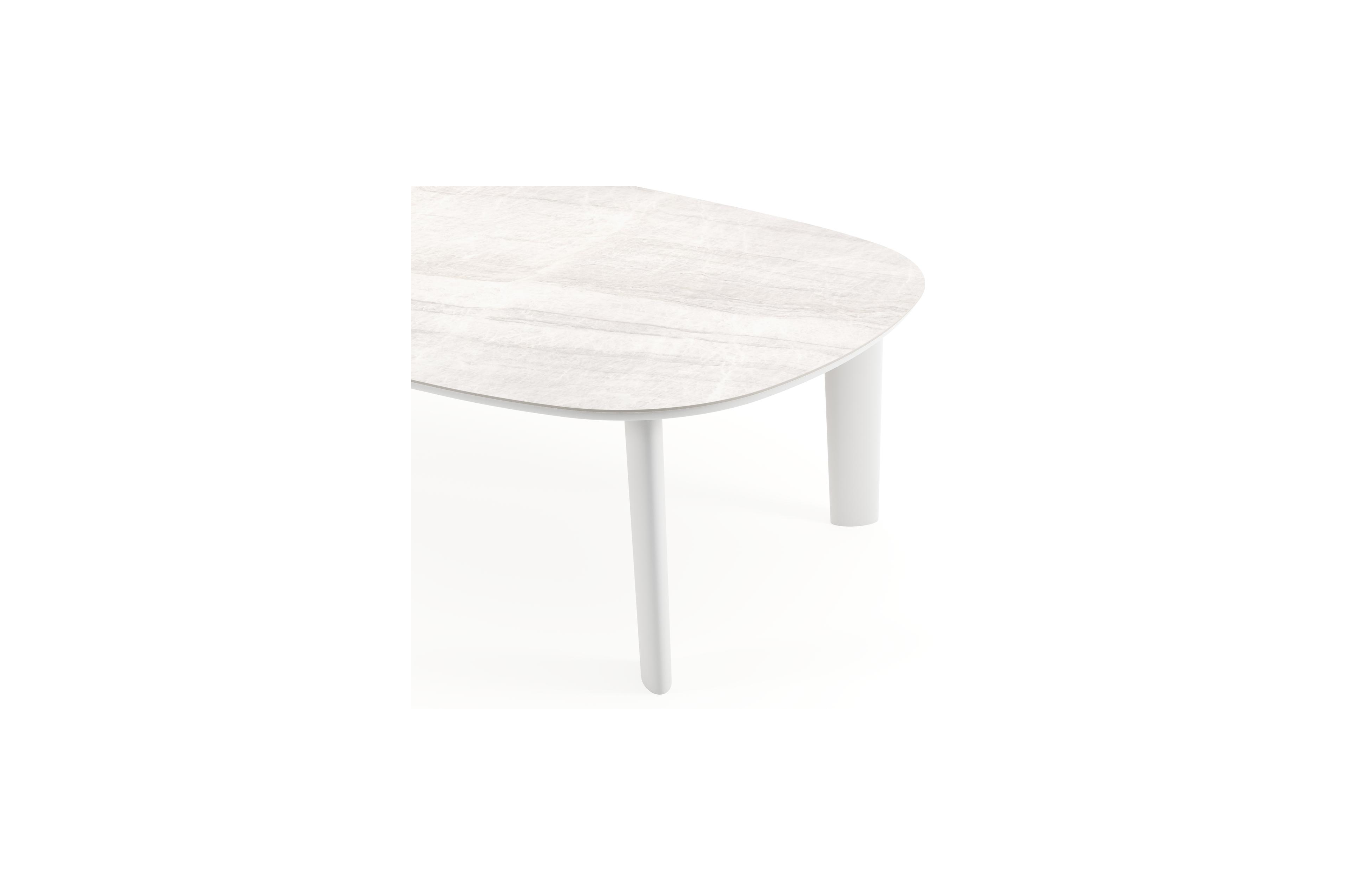 Amico tuintafel bombo xl in wit aluminium en volkeramiek Taj Mahal - L 270 x B 148 x H 73.5 cm