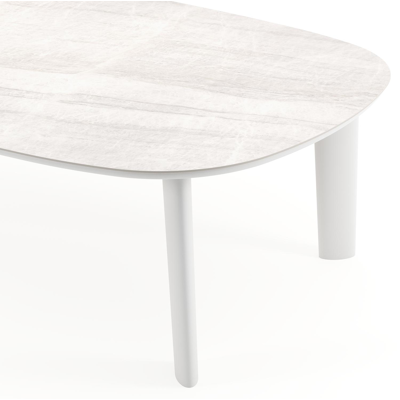 Amico tuintafel bombo xl in wit aluminium en volkeramiek Taj Mahal - L 270 x B 148 x H 73.5 cm