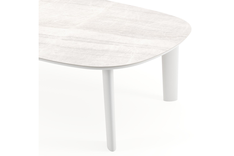 Amico tuintafel bombo xl in wit aluminium en volkeramiek Taj Mahal - L 270 x B 148 x H 73.5 cm