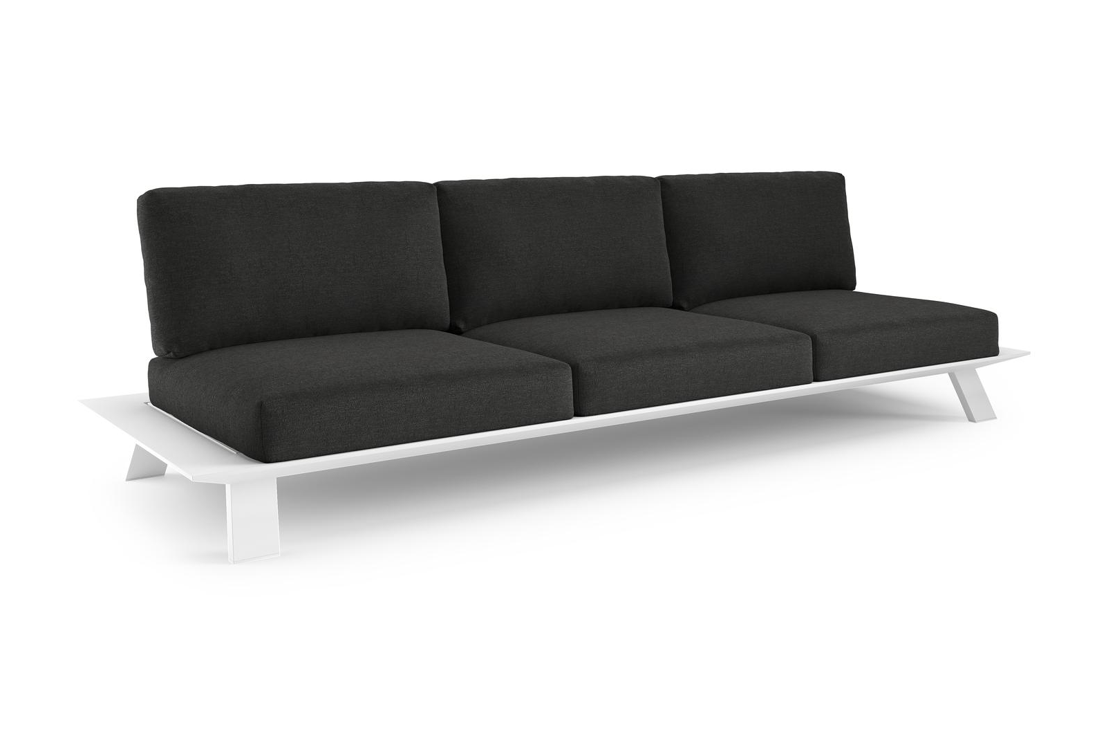 Cesano loungebank in wit aluminium met chartres sooty all weather Sunbrella® luxe kussen