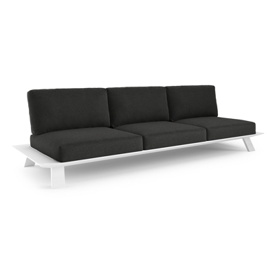 Cesano loungebank in wit aluminium met chartres sooty all weather Sunbrella® luxe kussen