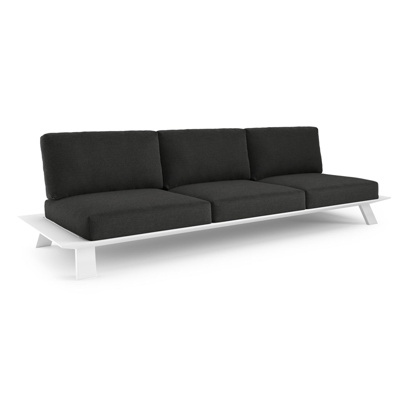 Cesano loungebank in wit aluminium met chartres sooty all weather Sunbrella® luxe kussen