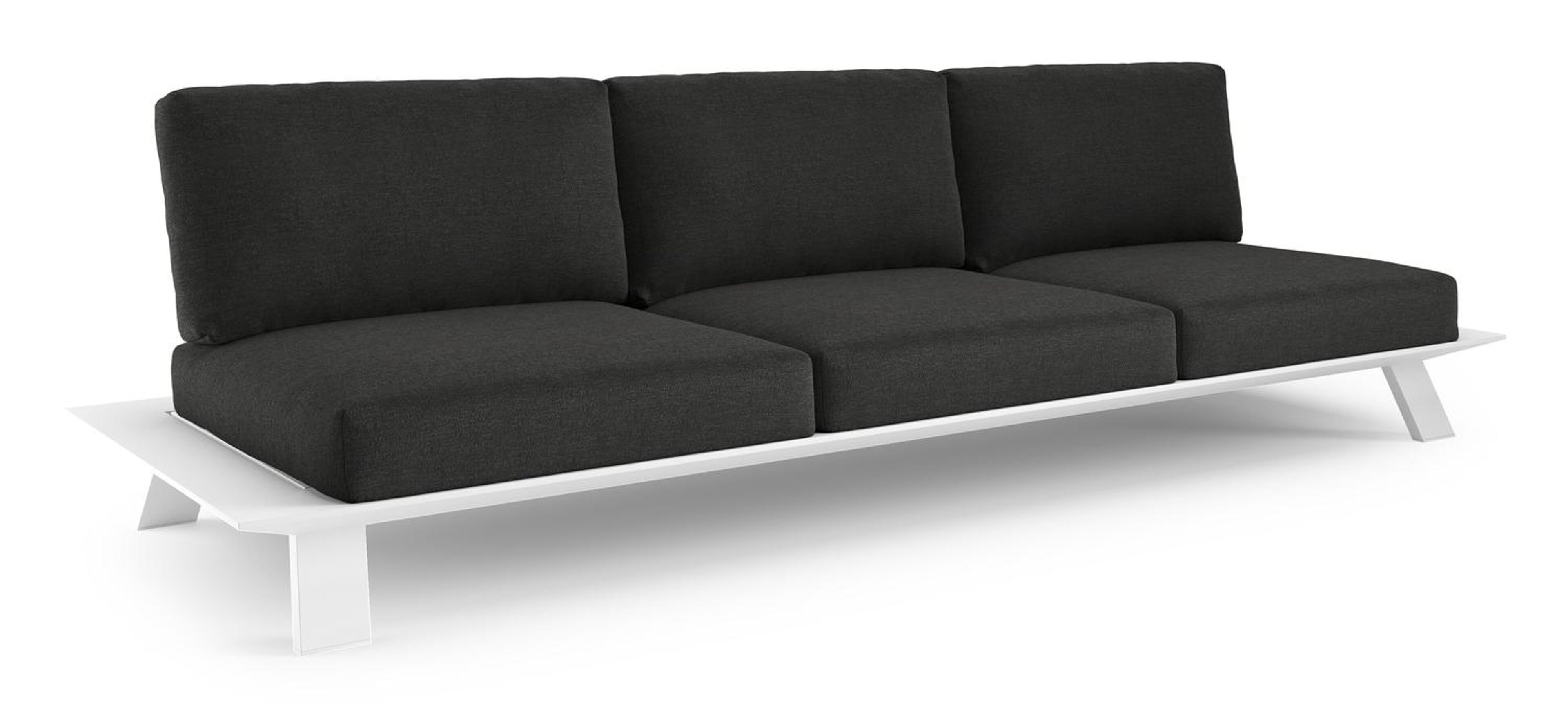 Cesano loungebank in wit aluminium met chartres sooty all weather Sunbrella® luxe kussen