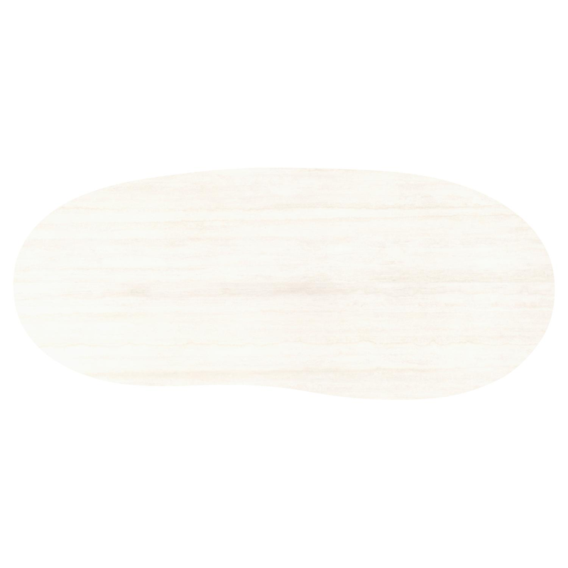 Amico tuintafel organisch in wit aluminium en volkeramiek Travertino Bianco - L 280 x B 120 x H 73.5 cm