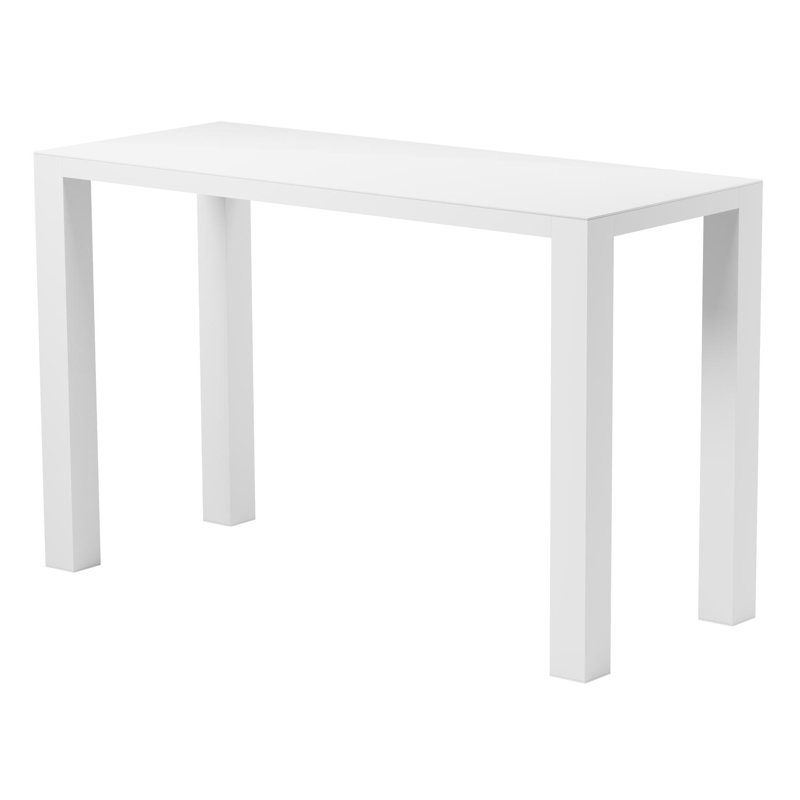 Nano bartafel in wit aluminium en volkeramiek arctic white - L 170 x B 70 x H 106 cm