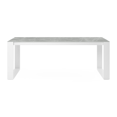 Verato tuintafel in wit aluminium en volkeramiek zaha stone - L 200 x B 100 x H 76 cm