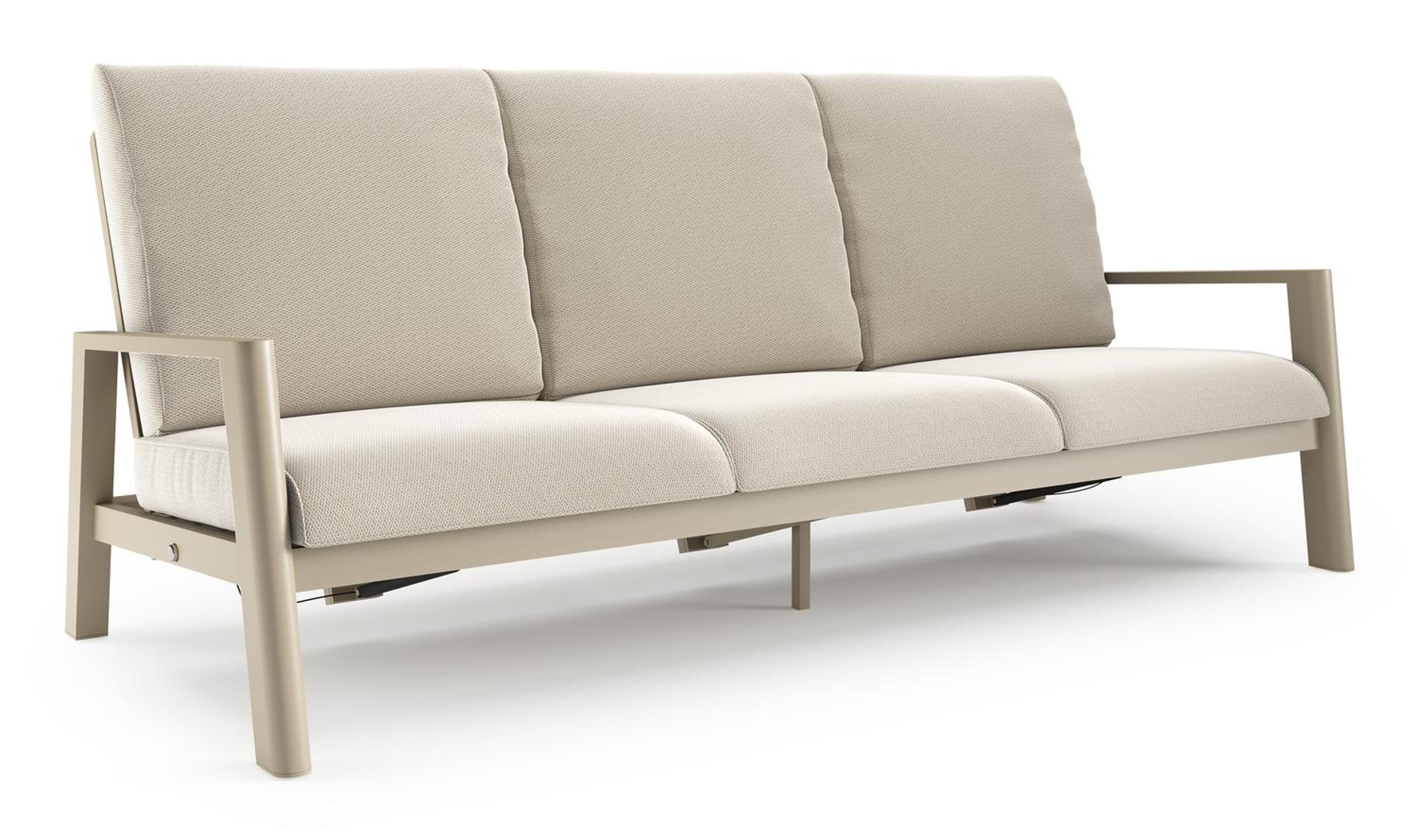 Cirello loungebank in beige aluminium met lopi marble all weather sunbrella® luxe kussen