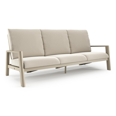 Cirello loungebank in beige aluminium met lopi marble all weather sunbrella® luxe kussen