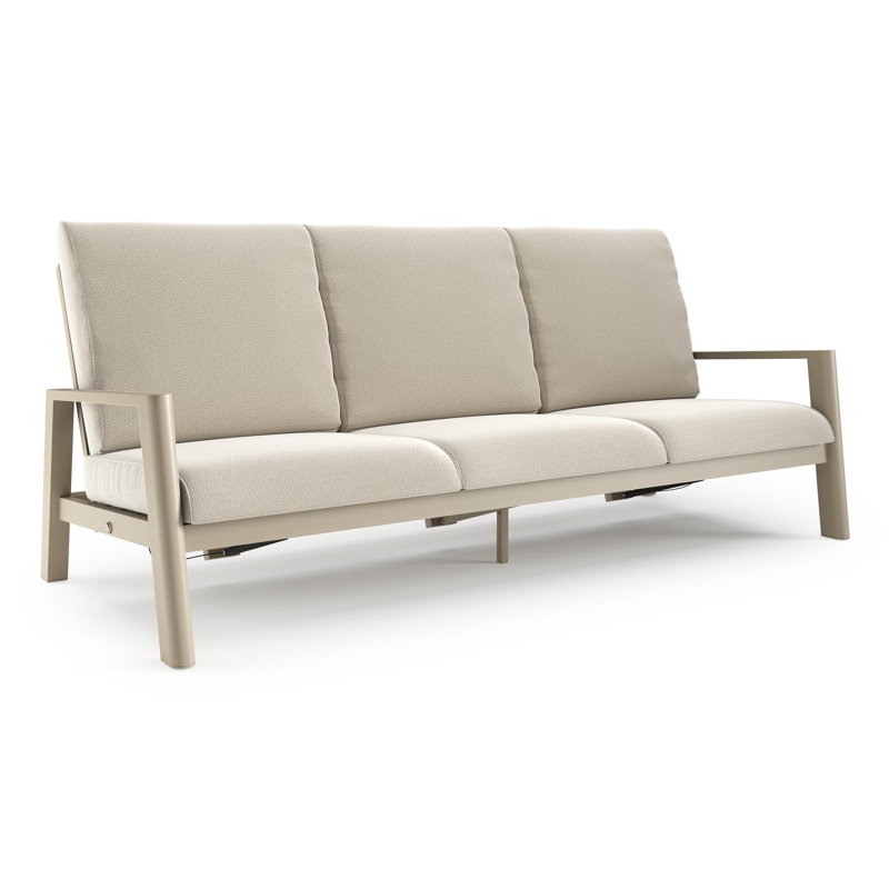 Cirello loungebank in beige aluminium met lopi marble all weather sunbrella® luxe kussen