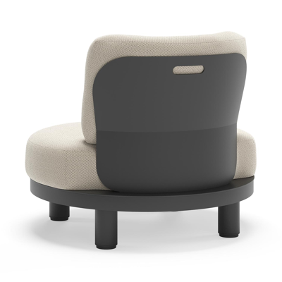 Fauteuil de jardin Donato en aluminium noir et coussins en all weather sunbrella® luxe Lopi Marble