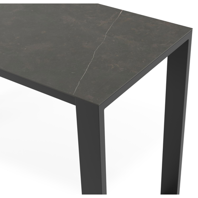 Verato tuintafel in zwart aluminium en volkeramiek calatorao - L 170 x B 70 x H 106 cm