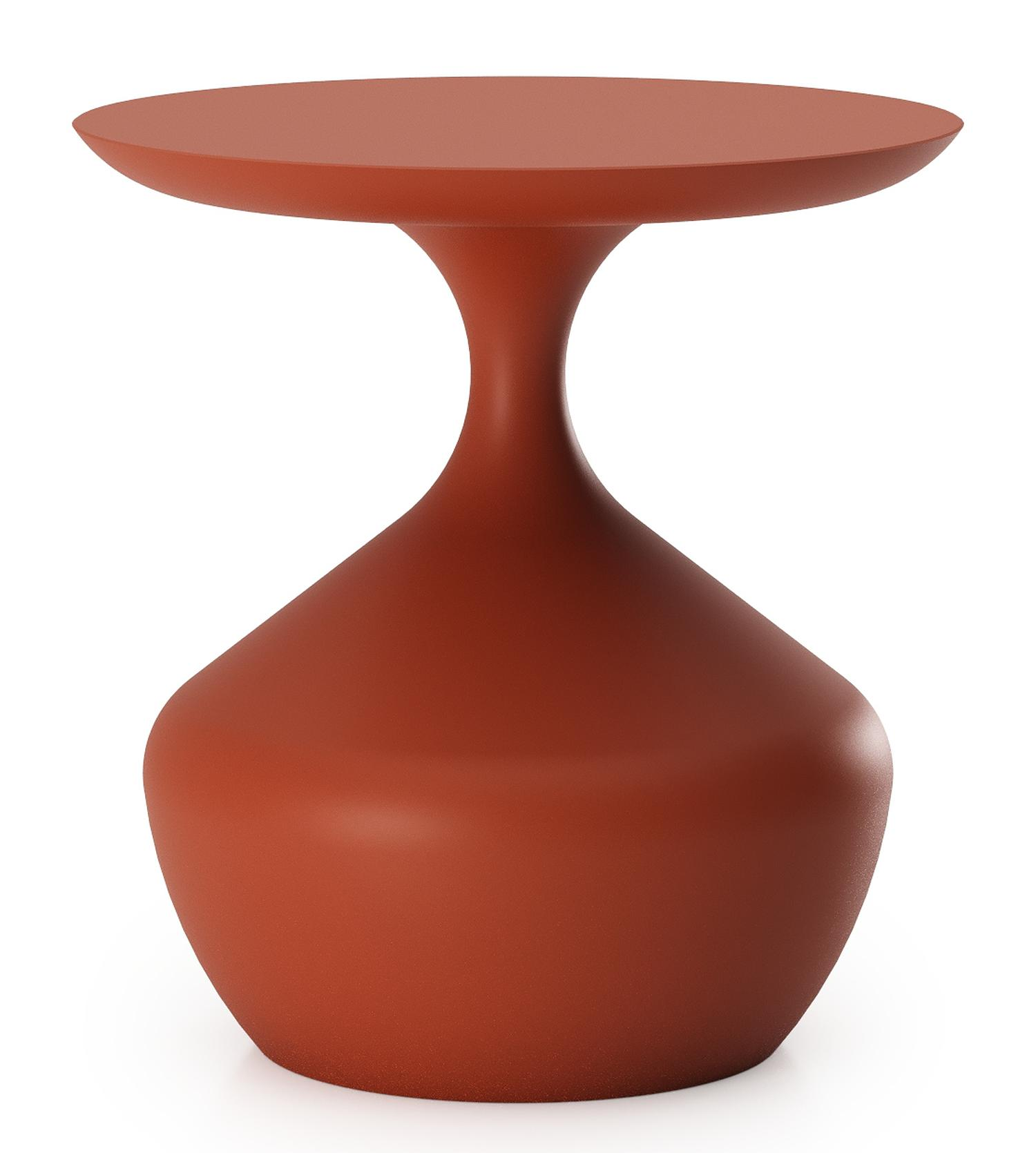 Table d’appoint Bomero en aluminium brun rouille - Dia. 48 x H 50 cm