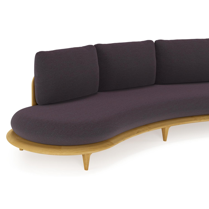 Bomero loungebank in teak met tundra red all weather sunbrella® luxe kussen