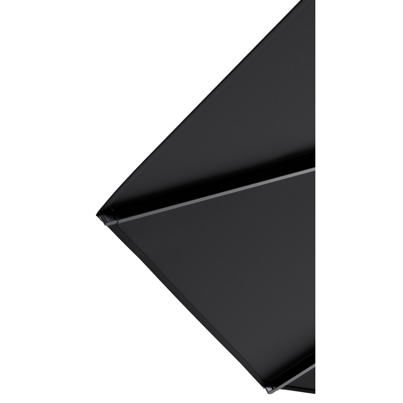 Umbria staanparasol in zwart aluminium met zwart all weather sunbrella® premium parasoldoek - Dia. 250 cm (zonder voet)