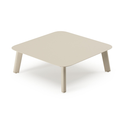 Mosa loungetafel in beige aluminium - L 64 x B 64 x H 21 cm