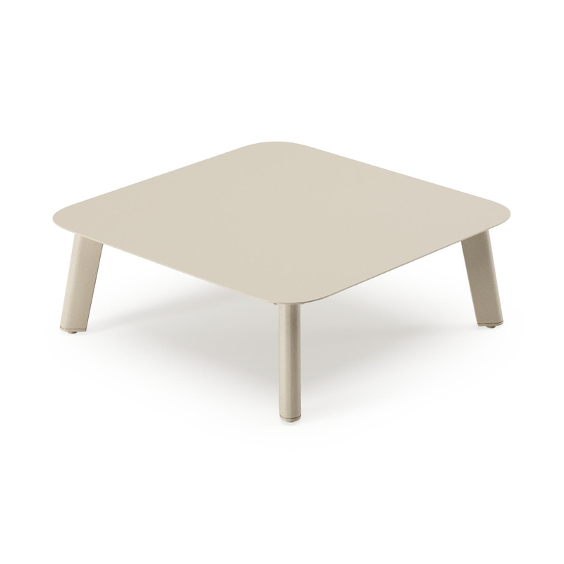 Mosa loungetafel in beige aluminium - Lg. 64 x Lrg. 64 x Haut. 21 cm