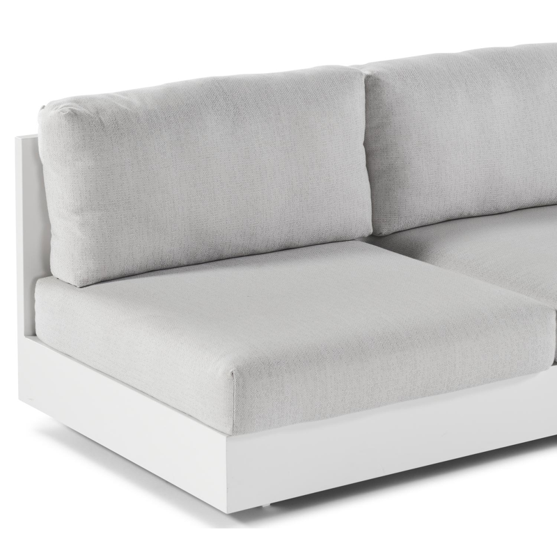 Como loungebank in wit aluminium met savane whisper all weather sunbrella® luxe kussens