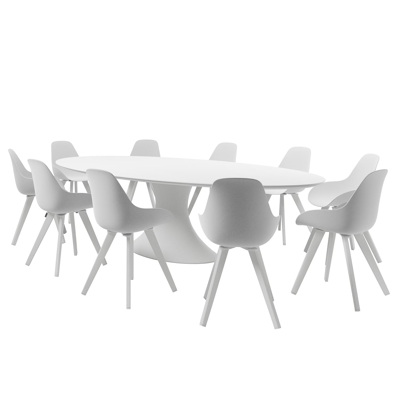 Mesa tuinstoel in wit aluminium en wit kunststof