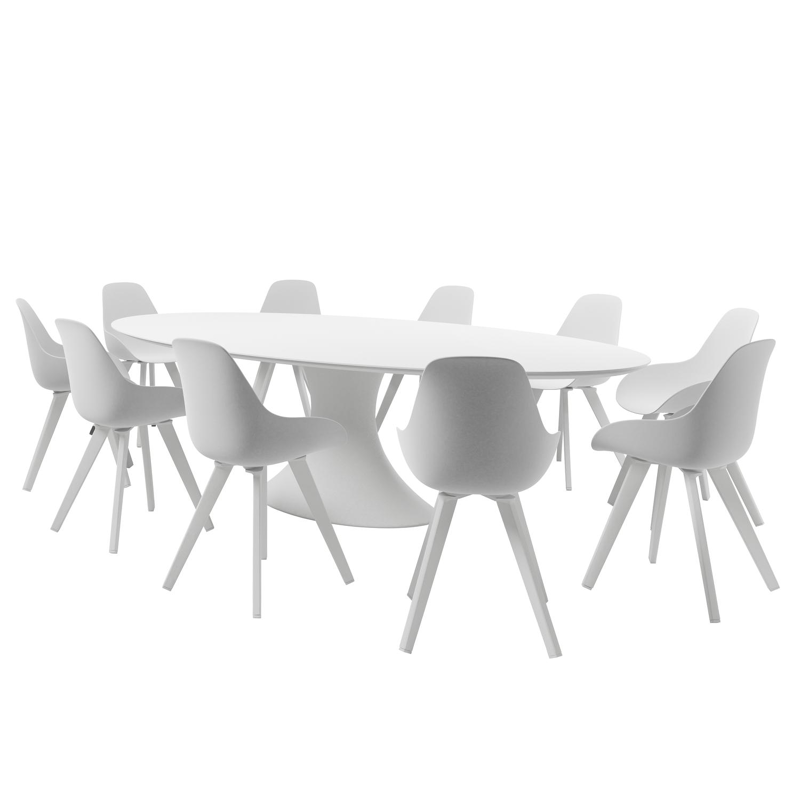 Mesa tuinstoel in wit aluminium en wit kunststof