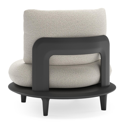 Bomero loungestoel in zwart aluminium met firenze natural all weather solica kussen