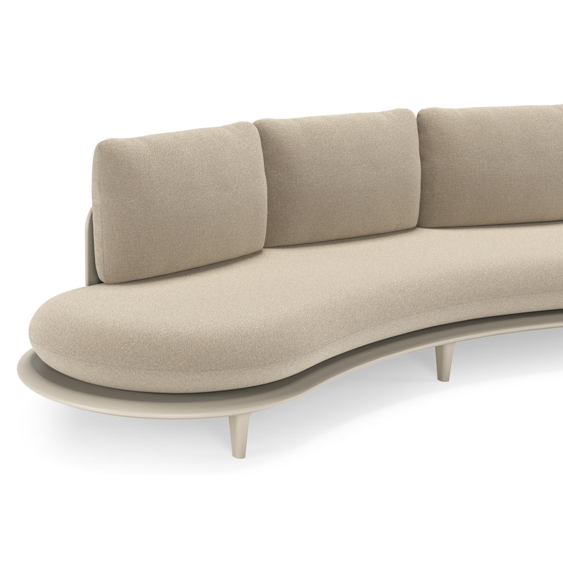 Bomero loungebank in beige aluminium met marbella sand all weather cosytica kussen