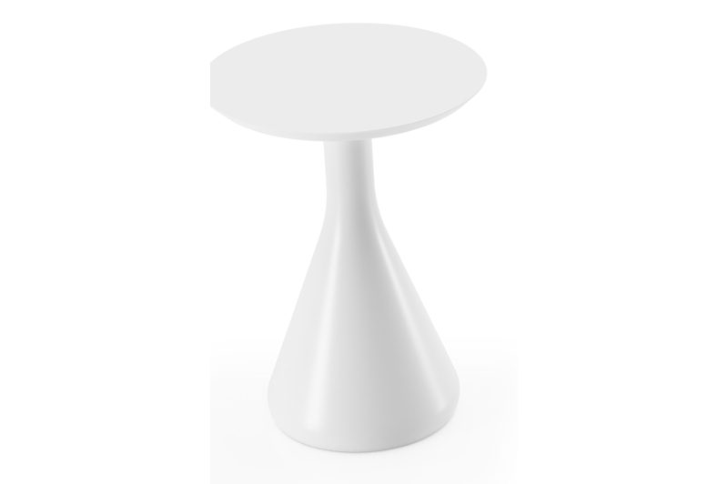 Table d'appoint Bomero en aluminium blanc - Dia. 34 x Haut. 46 cm