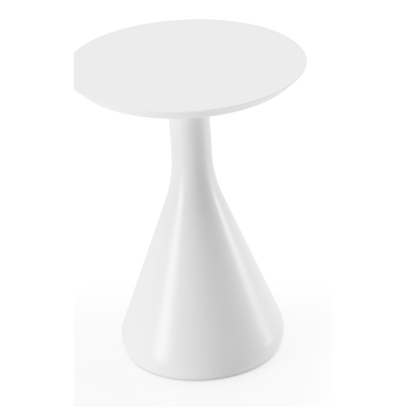 Table d'appoint Bomero en aluminium blanc - Dia. 34 x Haut. 46 cm