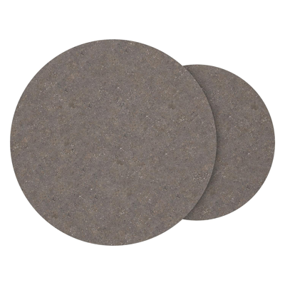 Fano set van 2 loungetafels rond in wit aluminium en volkeramiek Wulong - Dia. 85/65 x H 35/30 cm