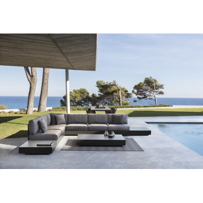 Como loungetafel in zwart aluminium - L 140 x B 80 x H 20 cm