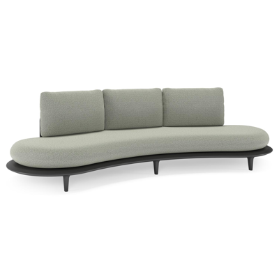 Canape de jardin Bomero en aluminium noir et coussins en all weather sunbrella® luxe savane leaf