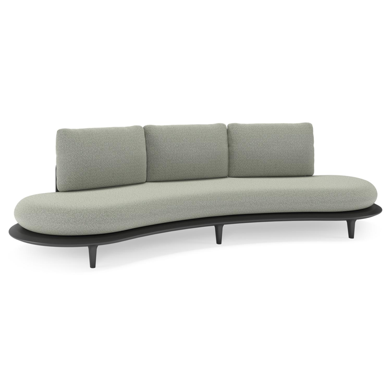 Bomero loungebank in zwart aluminium met savane leaf all weather sunbrella® luxe kussen