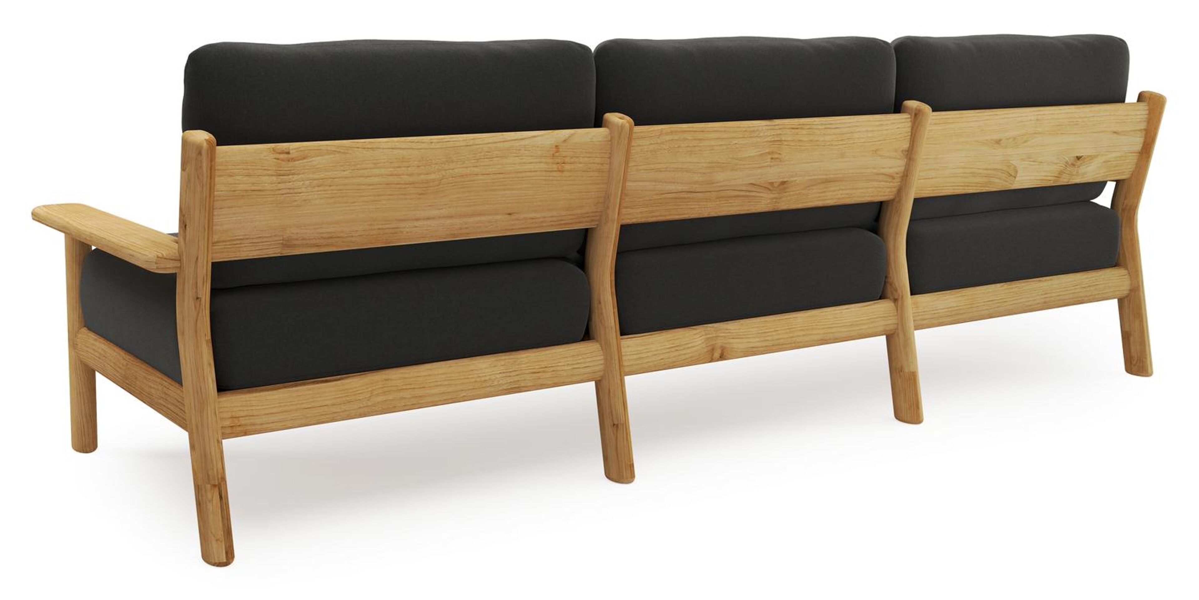 Amaro loungeset in teak met natte sooty all weather sunbrella® luxe kussen