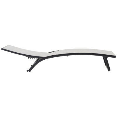 Calvia verstelbaar ligbed in zwart aluminium met grijs textilene