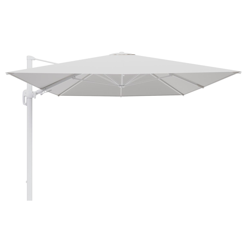 Rufina zweefparasol tiltfunctie in wit aluminium en parasoldoek in All Weather Solica Soul Optik  - L1 400 x L2 300 cm (zonder voet) (zonder voet)