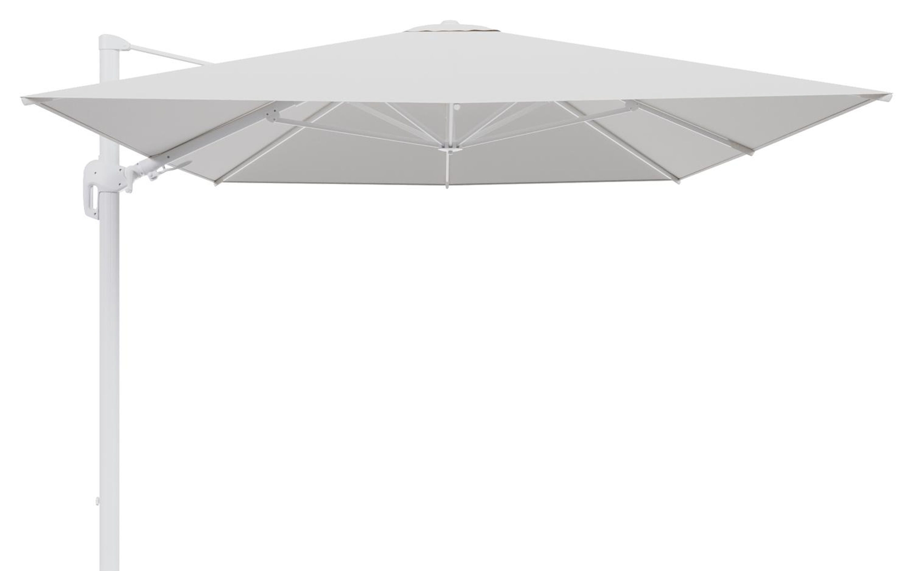 Rufina zweefparasol tiltfunctie in wit aluminium en parasoldoek in All Weather Solica Soul Optik  - L1 400 x L2 300 cm (zonder voet) (zonder voet)