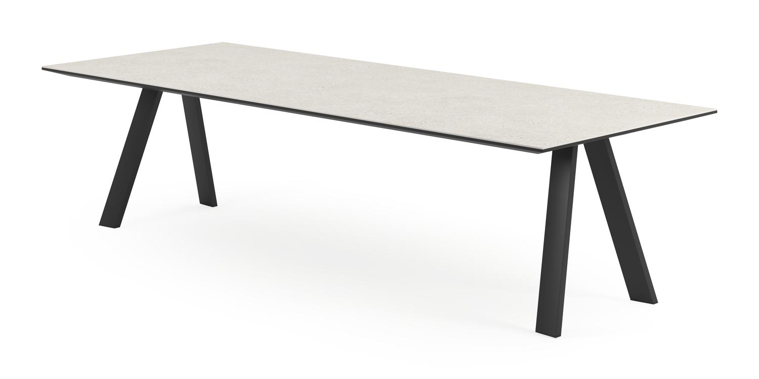Cesano tuintafel in zwart aluminium en volkeramiek shilin - L 280 x B 110 x H 75 cm