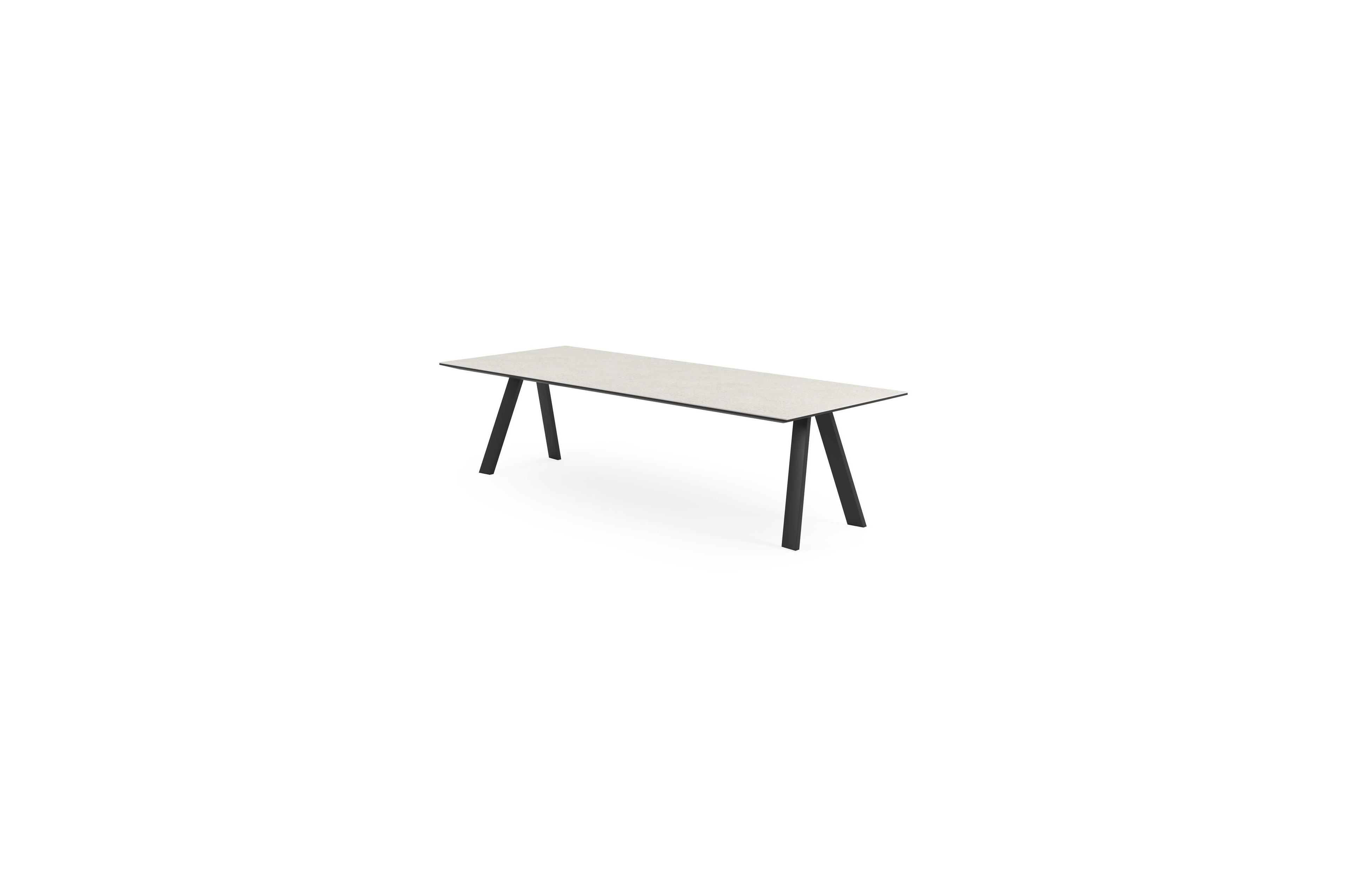 Cesano tuintafel in zwart aluminium en volkeramiek shilin - L 280 x B 110 x H 75 cm