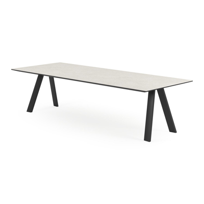 Cesano tuintafel in zwart aluminium en volkeramiek shilin - L 280 x B 110 x H 75 cm