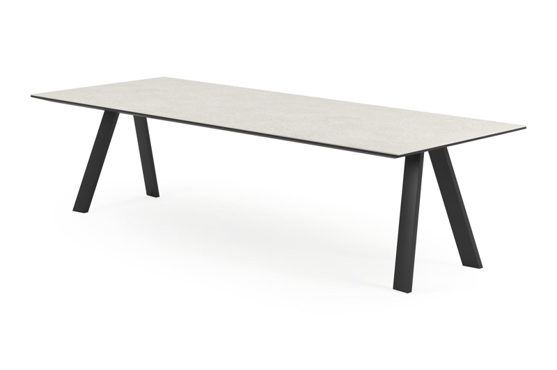 Cesano tuintafel in zwart aluminium en volkeramiek shilin - L 280 x B 110 x H 75 cm