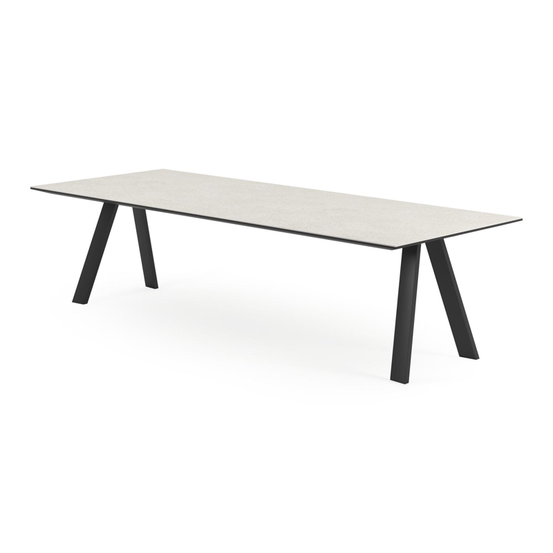 Cesano tuintafel in zwart aluminium en volkeramiek shilin - L 280 x B 110 x H 75 cm