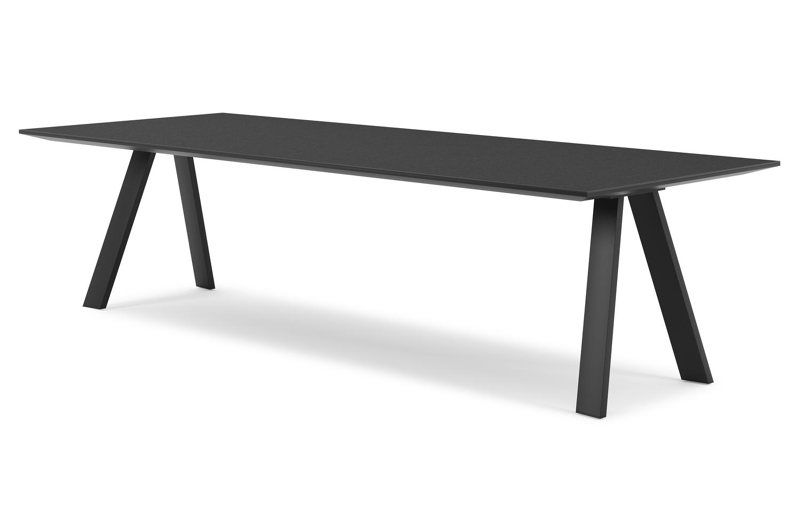 Cesano tuintafel in zwart aluminium en volkeramiek nero black - L 280 x B 110 x H 75 cm