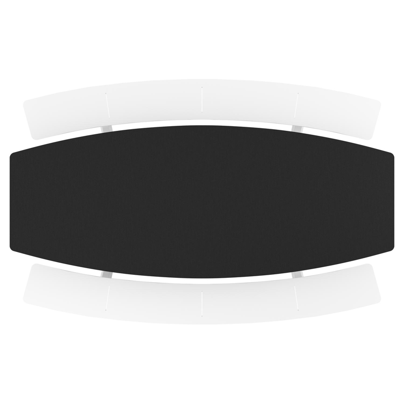 Table de pique-Forno forme de bateau en aluminium blanc et céramique pleine Nero Black - Lg. 280 x Lrg. 192 x Haut. 72 cm