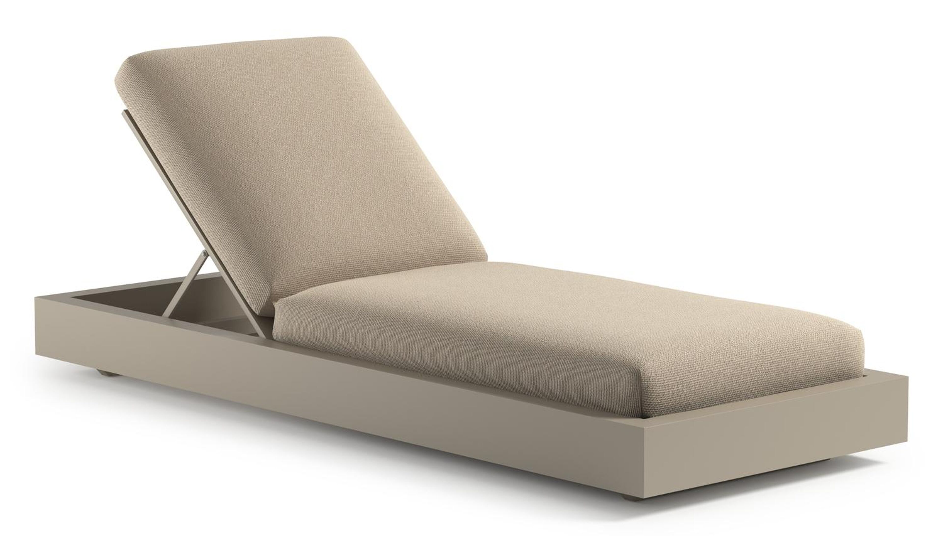 Como verstelbaar ligbed in beige aluminium met althea chalk all weather cosytica