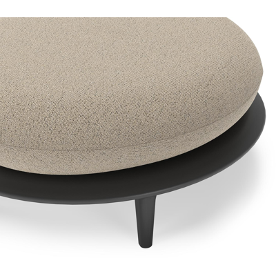 Bomero poef in zwart aluminium met marbella beige all weather cosytica kussen