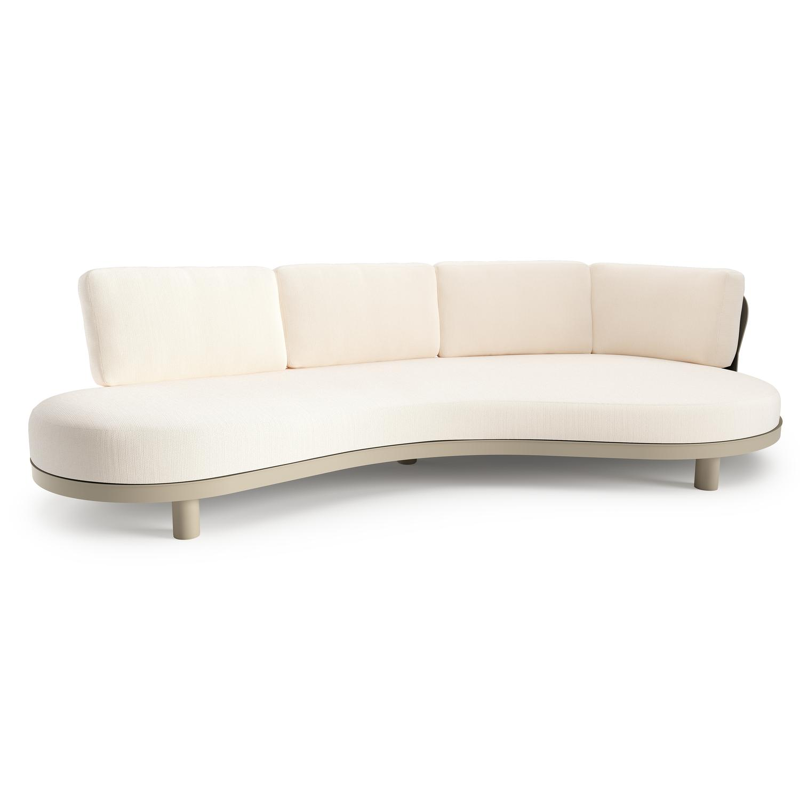 Donato loungebank in beige aluminium met lopi snow all weather sunbrella® luxe kussen