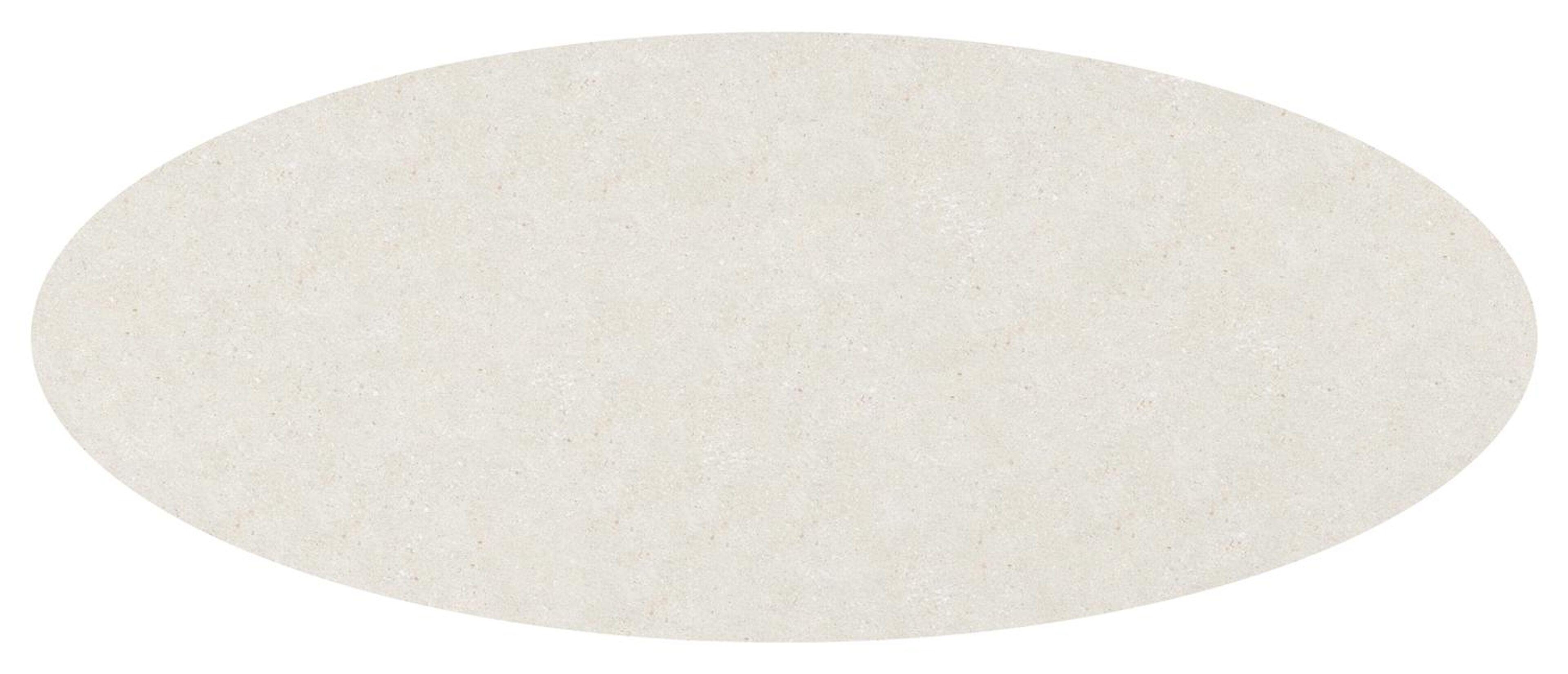 Table de jardin Amico oval en aluminium blanc et céramique pleine Shilin - Lg. 320 x Lrg. 130 x Haut. 74 cm