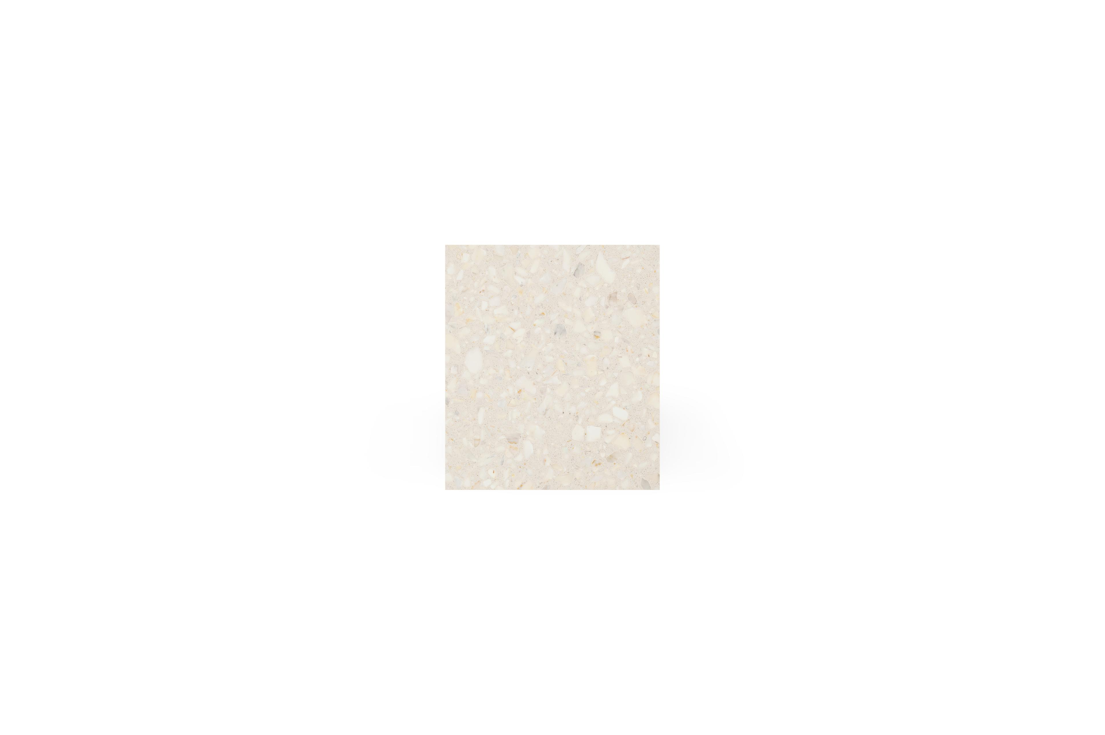 Como loungetafel in wit aluminium en retrostone volkeramiek - L 70 x B 80 x H 20 cm